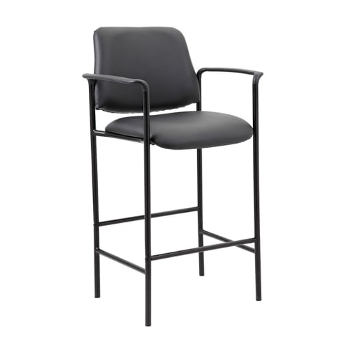 Taburete de mostrador contemporáneo Boss, Caressoft negro